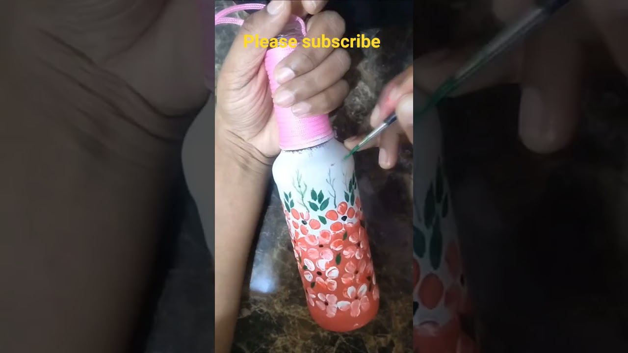 Glass bottle painting |  Easy DIY art 🌺