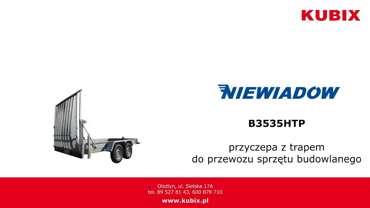B3535HTP Niewiad&oacute;w przyczepa do przewozu sprzętu budowlanego, DMC &ndash; 3500kg - kubix.pl