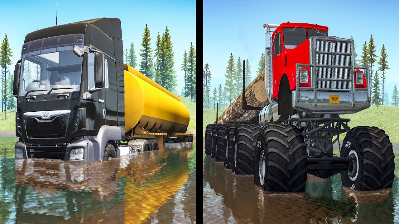 Beamng drive - Large vs Little Wheels #3