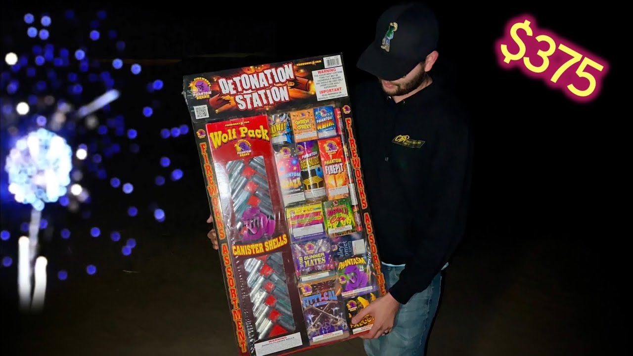 Lighting and Unboxing the Detonation Station Asst. by Phantom Fireworks!