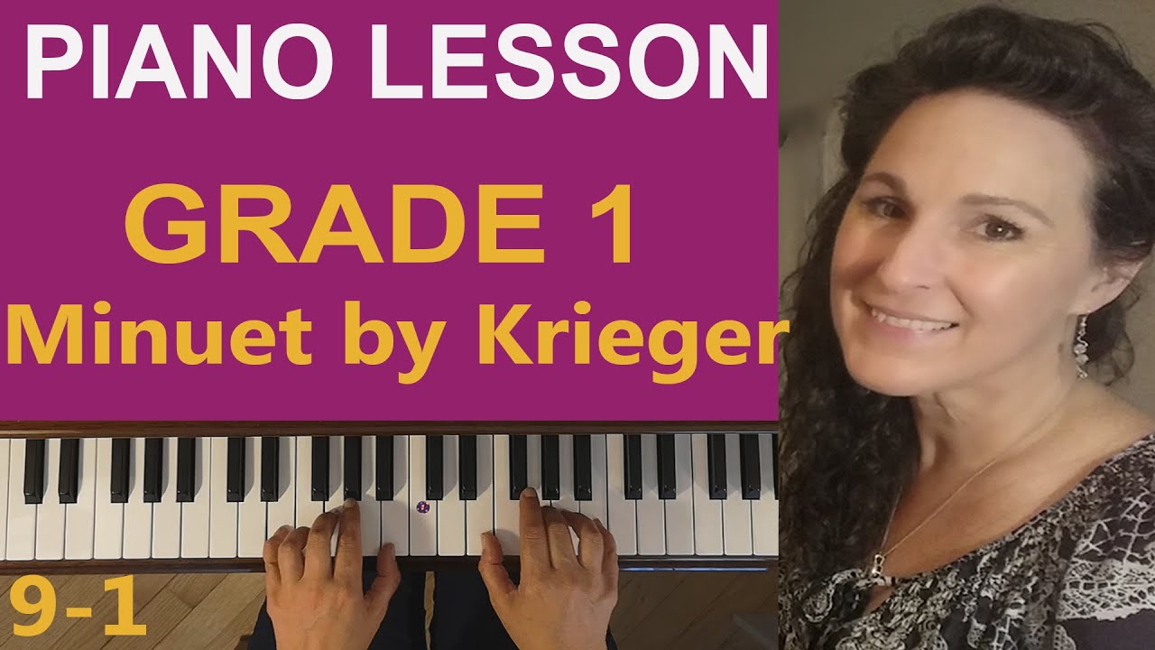 2-2-1 Minuet in A Minor by Krieger - Piano Lesson part 1 [Grade 1 Baroque  (List A) Piano Tutorials]