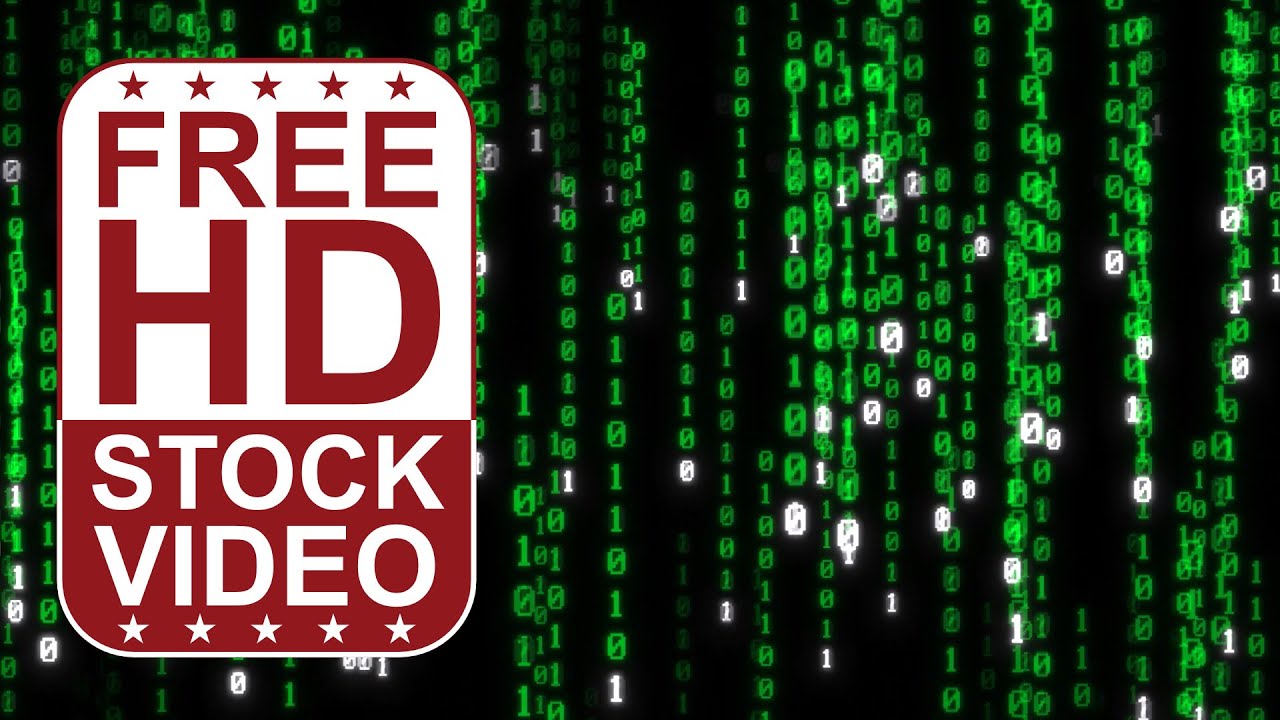 Free Stock Videos &ndash; visual effects VFX matrix code falling on black background 3D animation