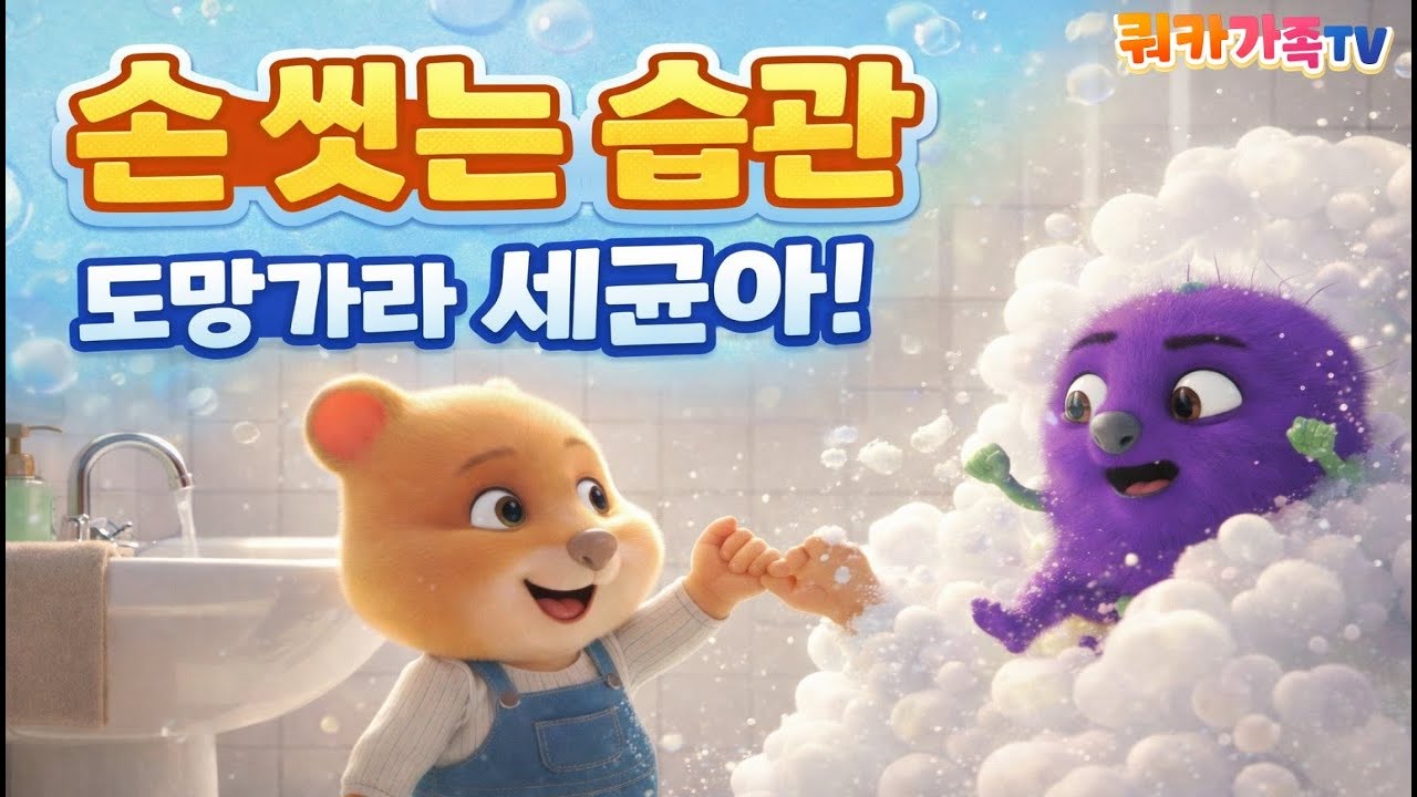 [쿼카가족TV]🫧 손 씻으면 세균이 도망가요! ✨ | 손 씻는 습관 대모험ㅣ쿼카가족 생활습관 동요ㅣ애니메이션ㅣ어린이 동요 | 키즈송ㅣ쿼카가족ㅣ광고xㅣ어린이동요베스트ㅣ