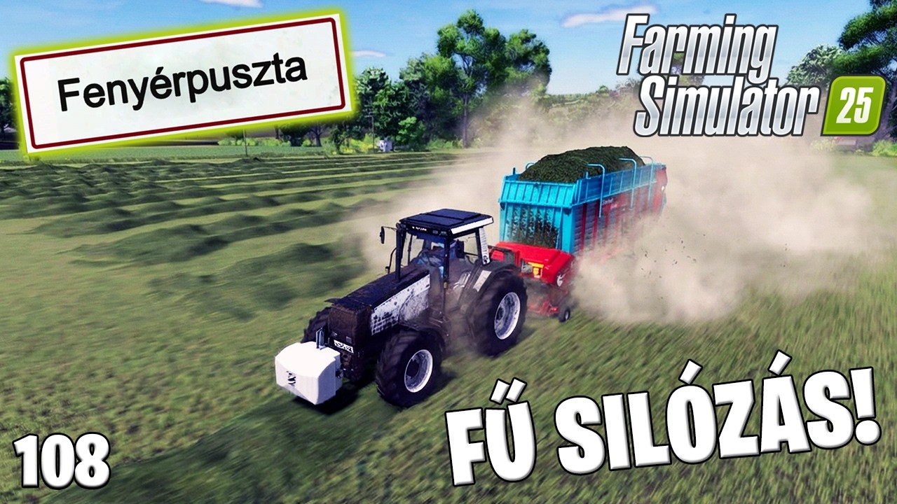 FARMING SIMULATOR 25 LIVE #108 - FŰ SILÓZÁS! 🟩🌿 Fenyérpuszta #17