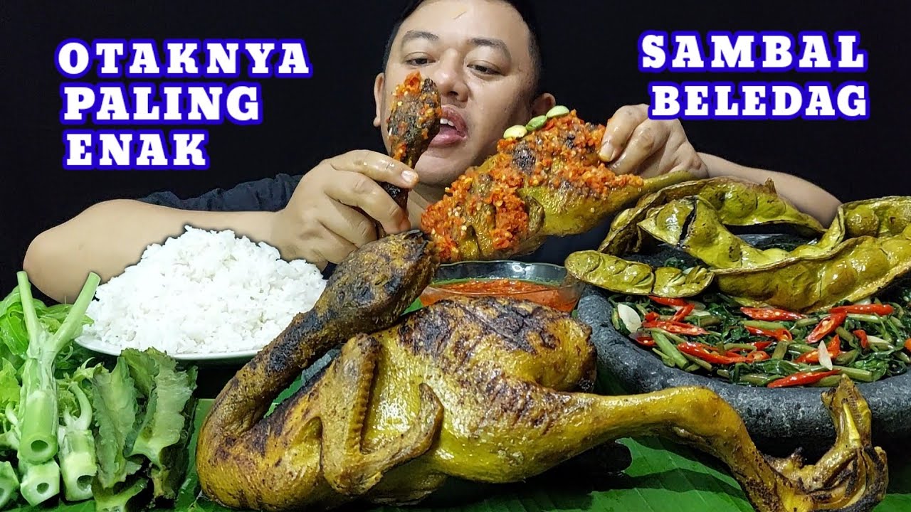 NIKMAT NYA MAKAN 1 EKOR BEBEK BAKAR UTUH SAMBEL MERCON + LALAPAN PETE GORENG + BATANG PEPAYA MENTAH