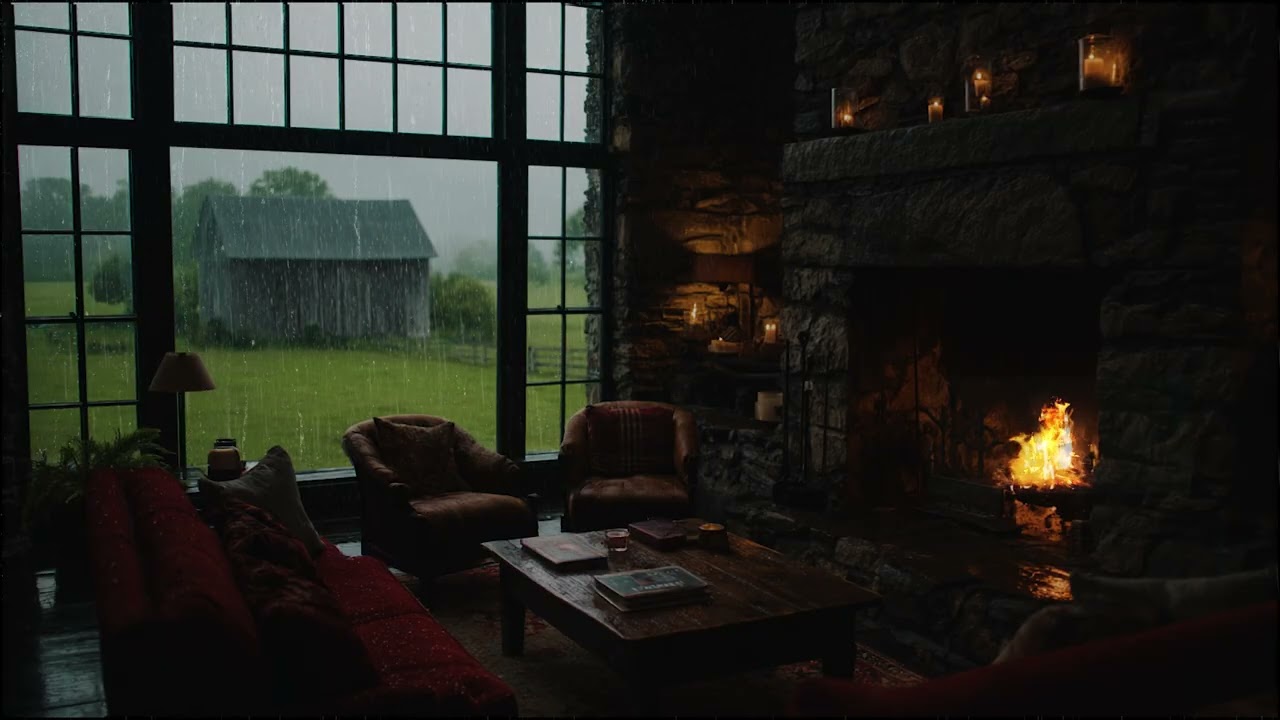 Gentle Night Rain 🌧️ Calm Cozy Country Cabin Ambience for Deep Rest (No Music)
