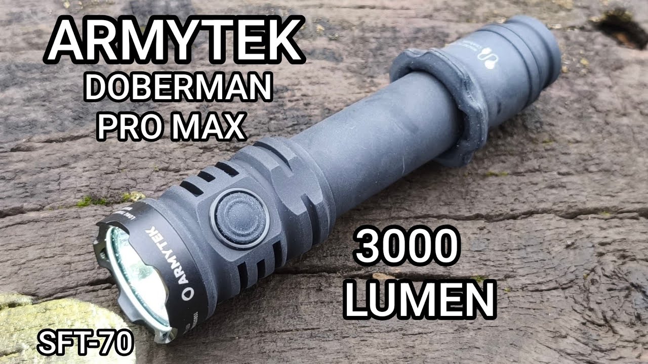 Armytek Dobermann Pro MAX taktische Led Taschenlampe SFT-70 3000 Lumen Review Flashlight Beamshots