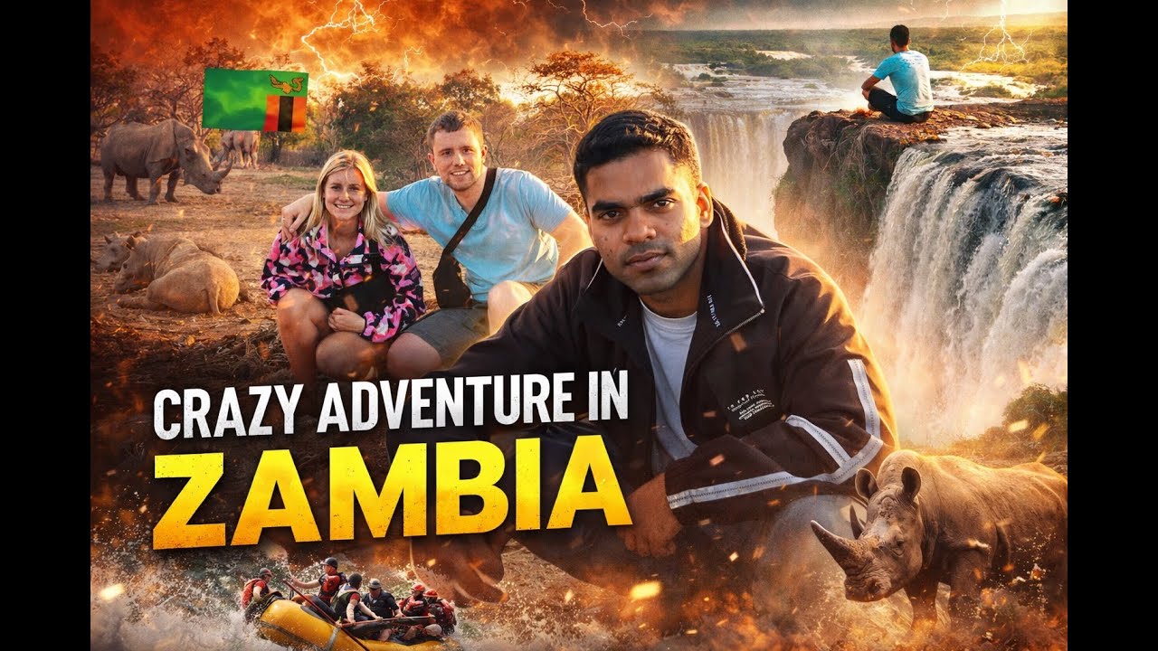 Rhino Safari, Rafting & Angel’s Pool | Zambia Travel Vlog 😱🔥