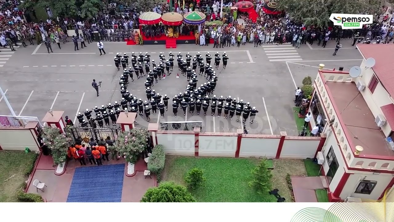 Police Royal Ladies honours Asantehene with Golden Stool and Ayekoo formation display