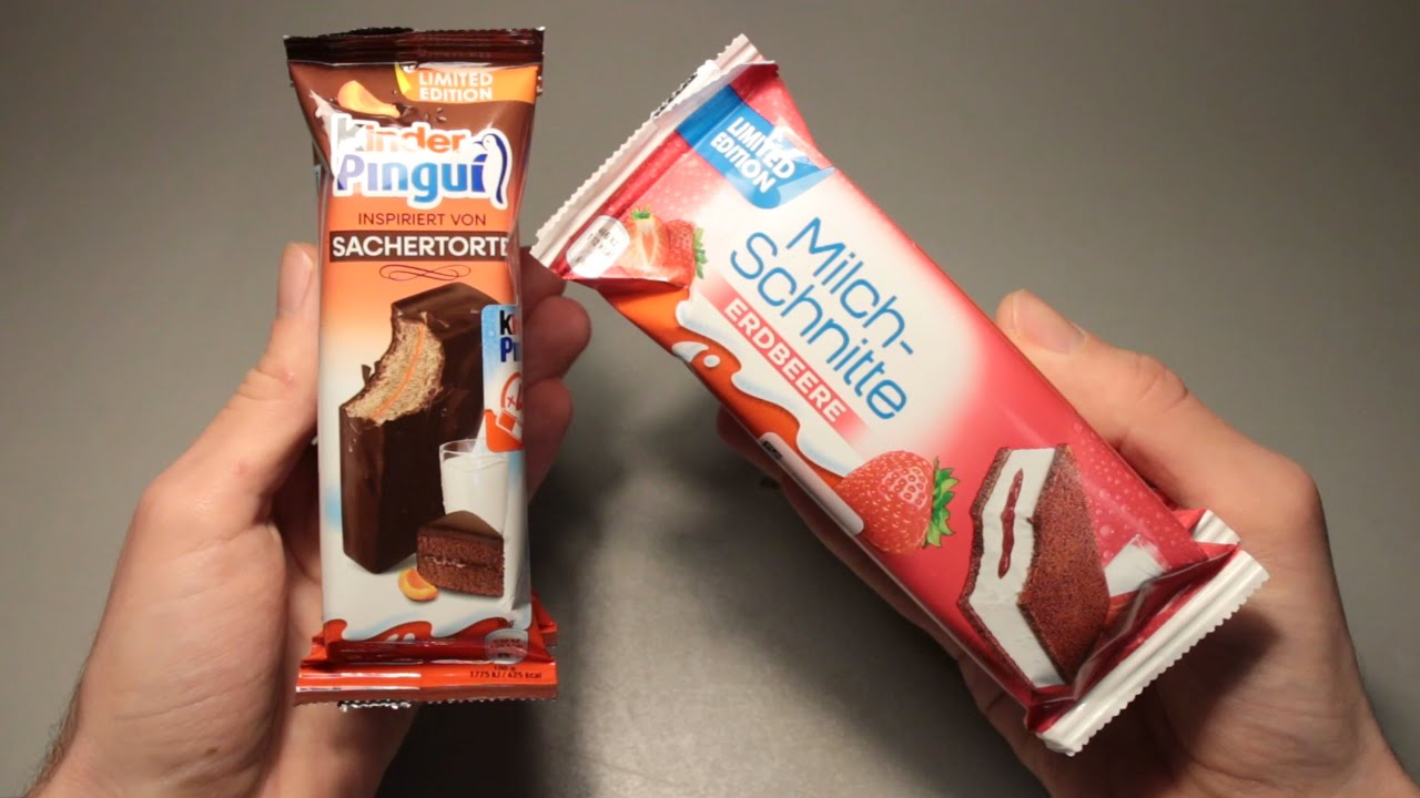 Обзор Ferrero Limited Edition Snacks Kinder Pingui Sachertorte & Strawberry Milk Slice