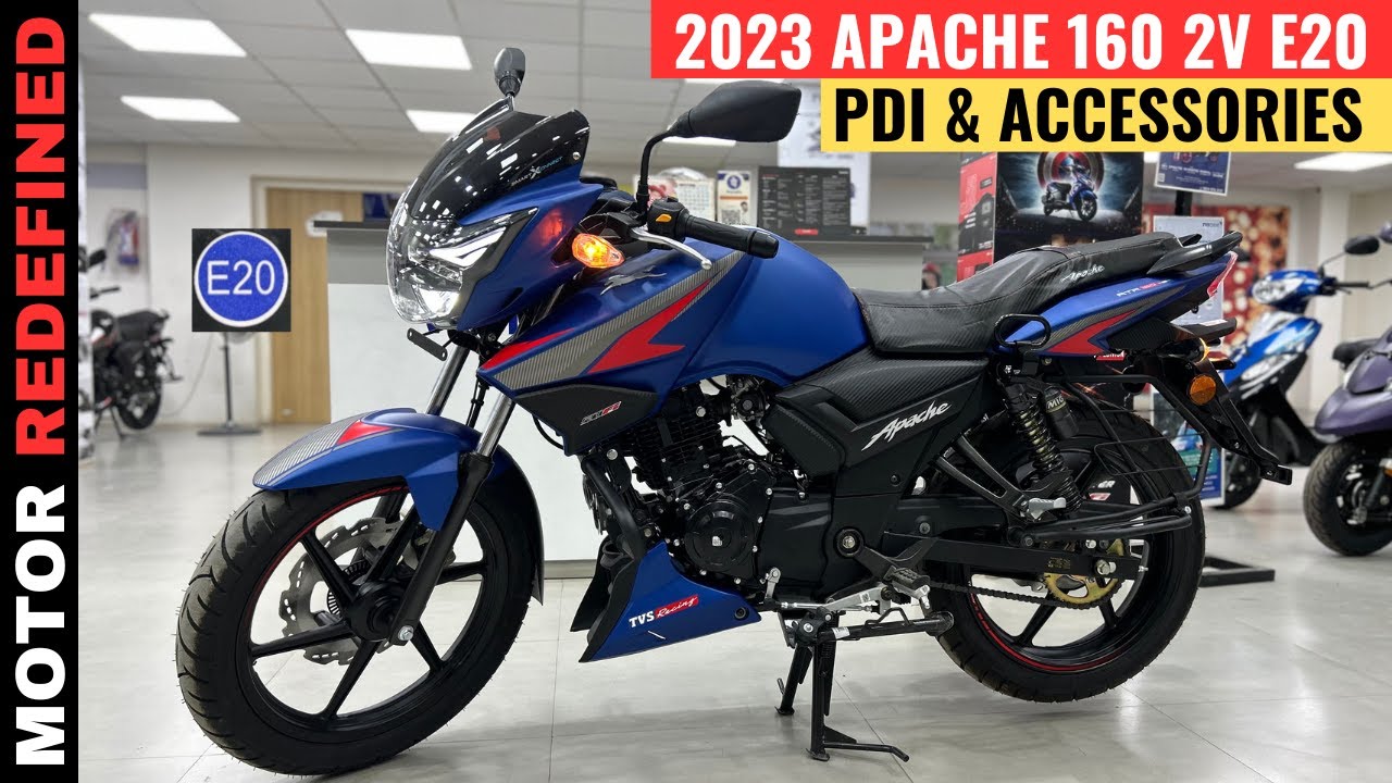 2023 TVS Apache RTR 160 2V E20 PDI & Accessories Installation With Price | Motor Redefined.