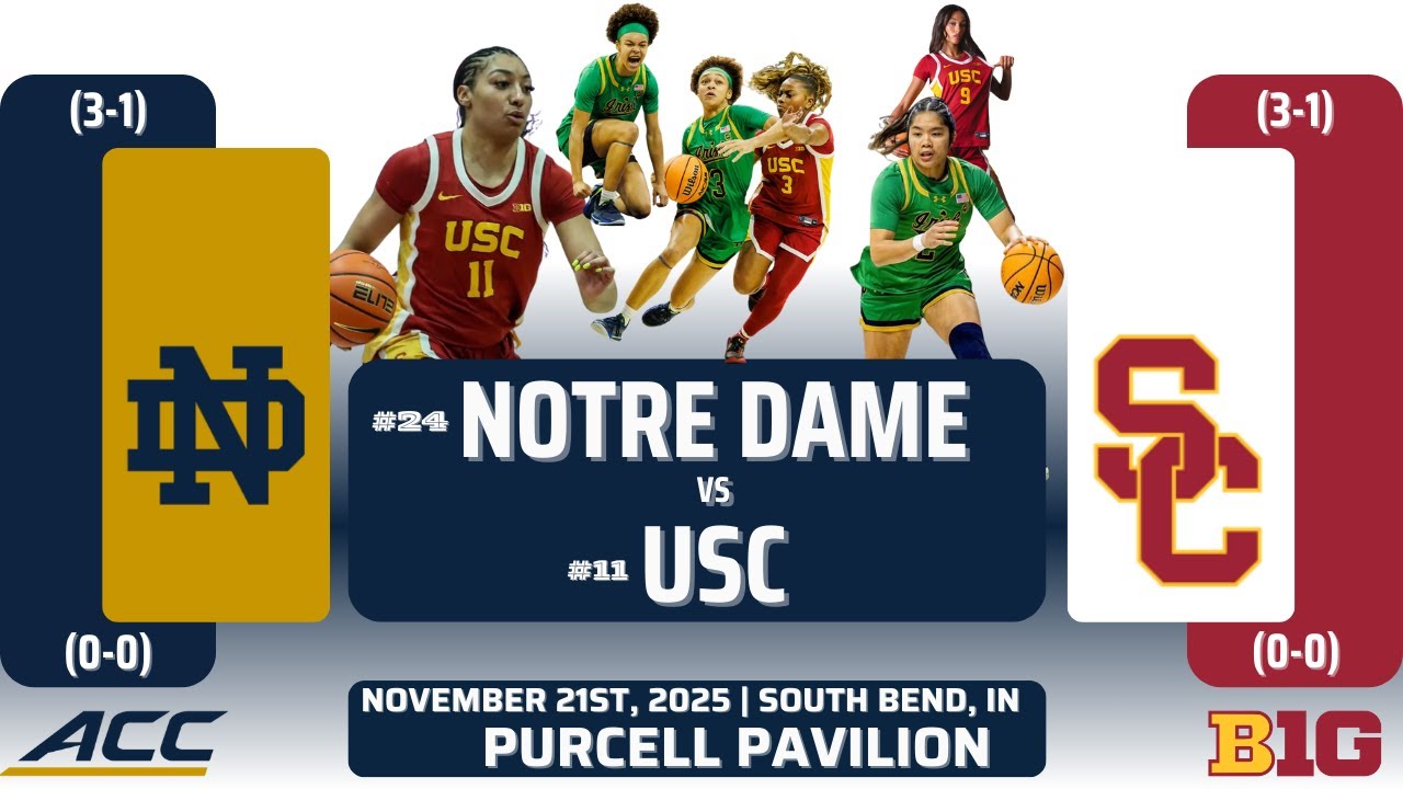 № 24 Нотр-Дам против № 11 USC | Женский баскетбол NCAA | 21.11.25