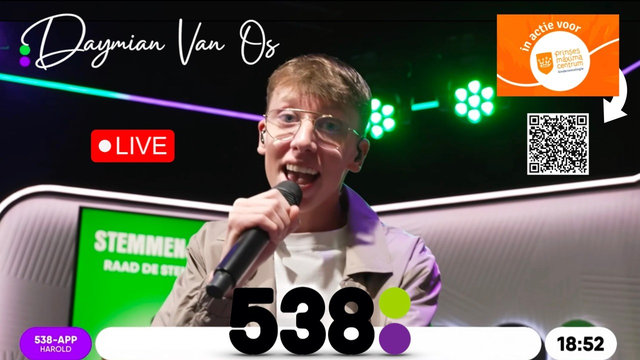 Daymian van Os - live bij Radio 538 - Diamanten ring - Doneeractie Prinses Maxima Centrum