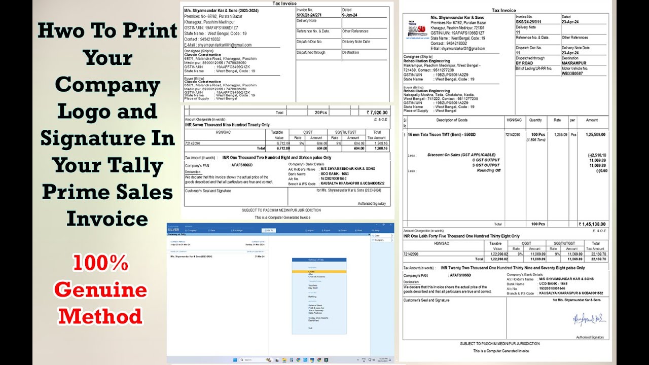 How To Add Or Print Company Logo & Stamp & Signature In TallyPrime Sales Invoice With Genuine Method