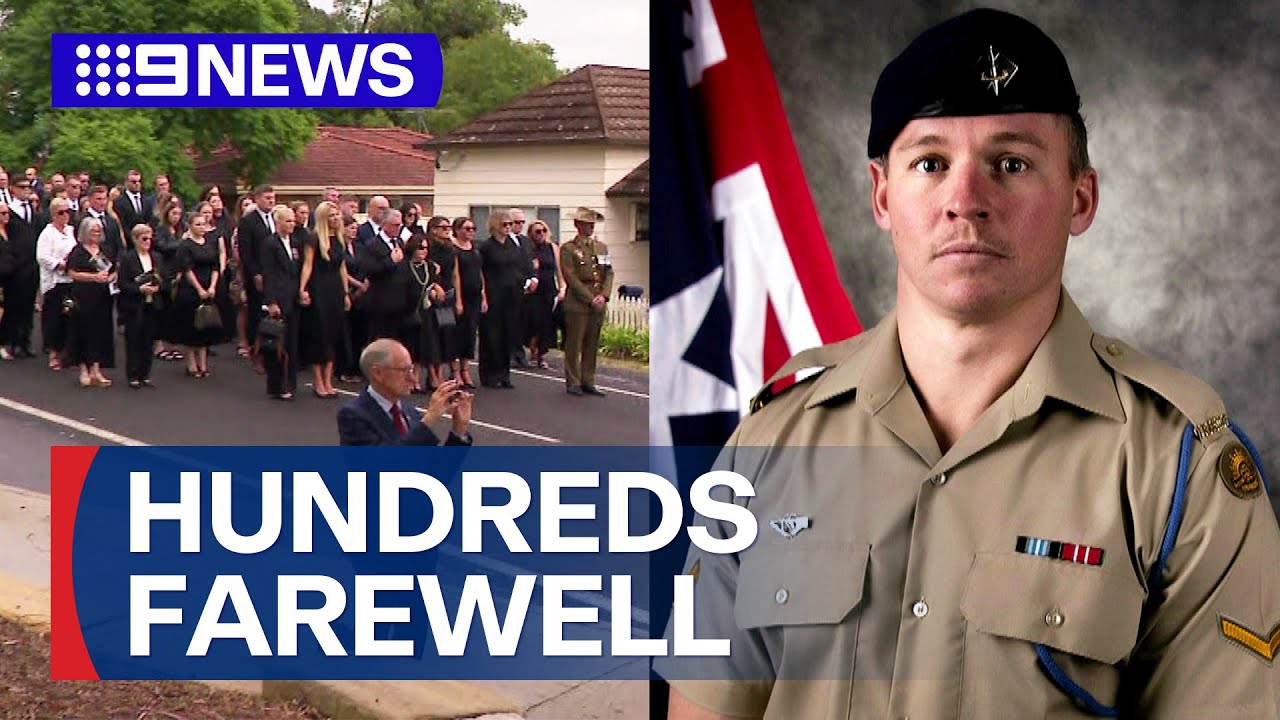 Hundreds pay tribute to soldier killed in training accident | 9 News Australia