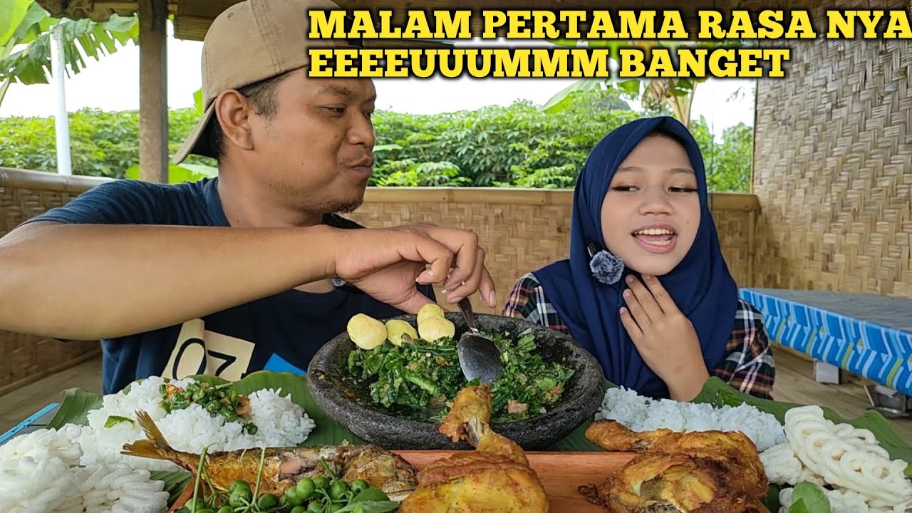 DI TEMANI NURUL PENGANTIN BARU, MUKBANG GORENG AYAM,SAMBEL KACANG,IKAN ASIN PEDA, LALAPANMENTAH
