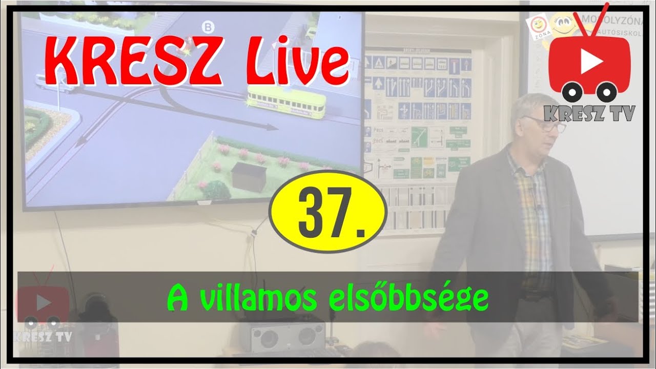 KRESZ tanfolyam Live - 37. - A villamos elsőbbsége