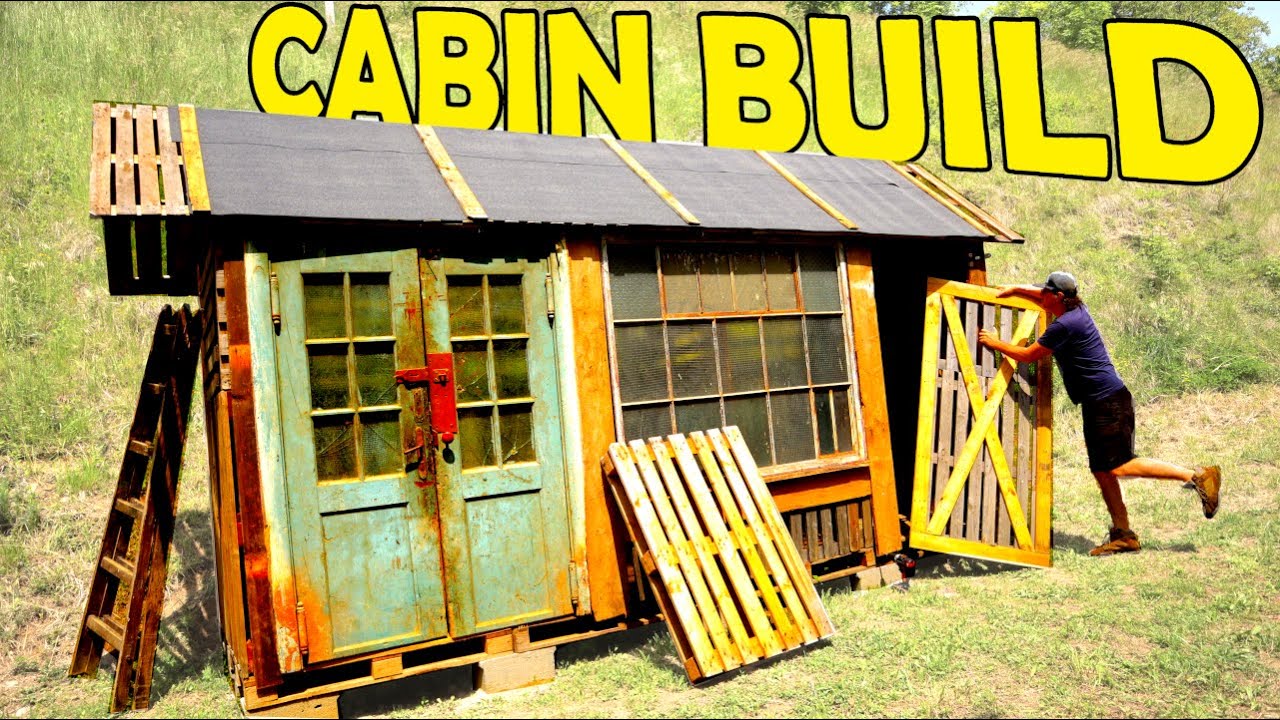 How to Build a Cabin from Pallet Wood, Roof, Door #5
