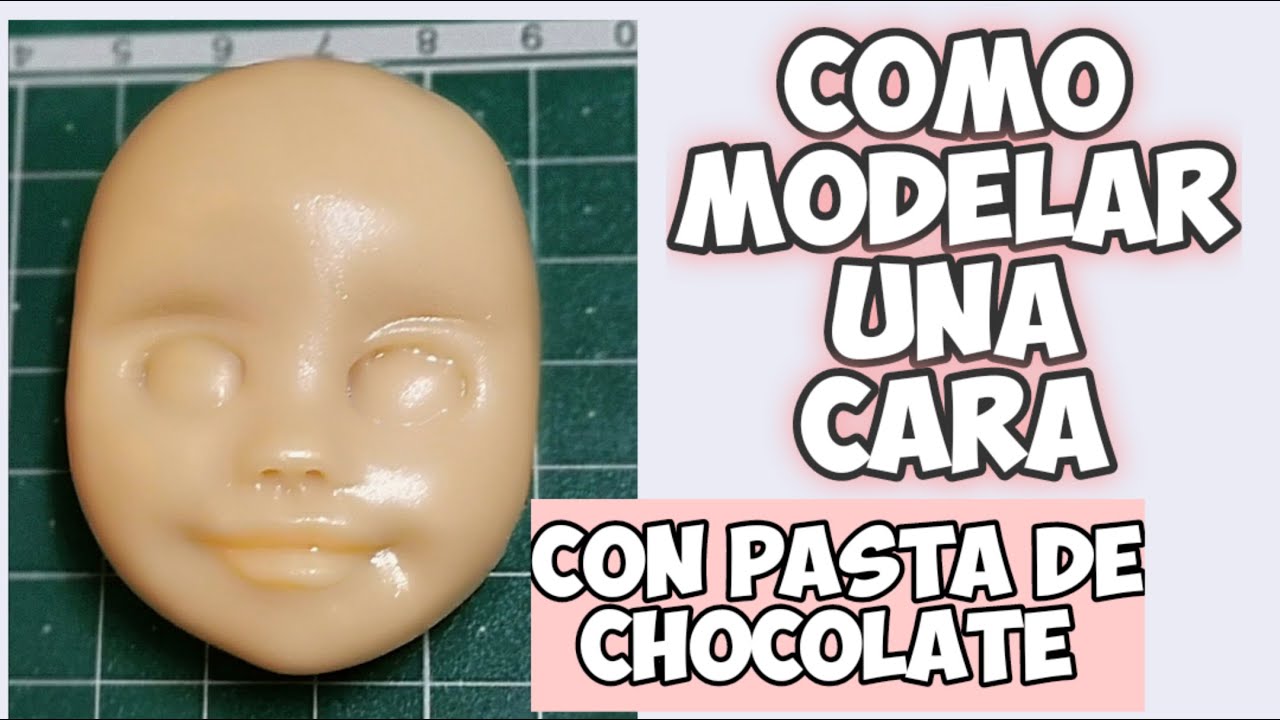 MODELADO CARITA CON CHOCOLATE PLASTICO...YO PREFIERO EL FONDANT
