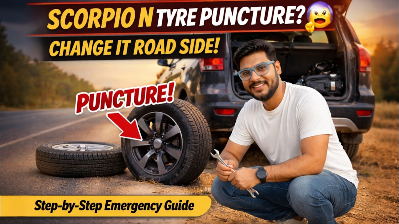 Scorpio N Tyre Puncture Emergency Fix! ||Vlog-0136||@BAB-THE-BLOGGR