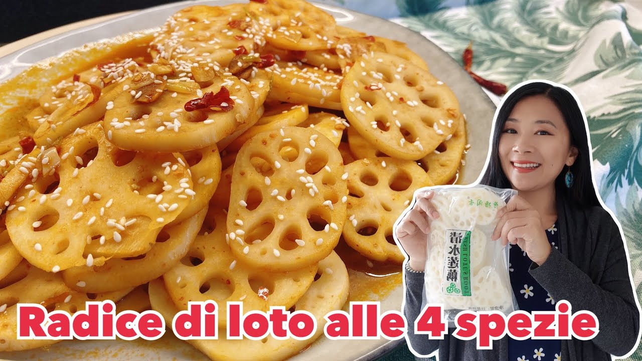 Radice di loto alle 4 spezie, vegan 香辣藕片 | La vera cucina cinese