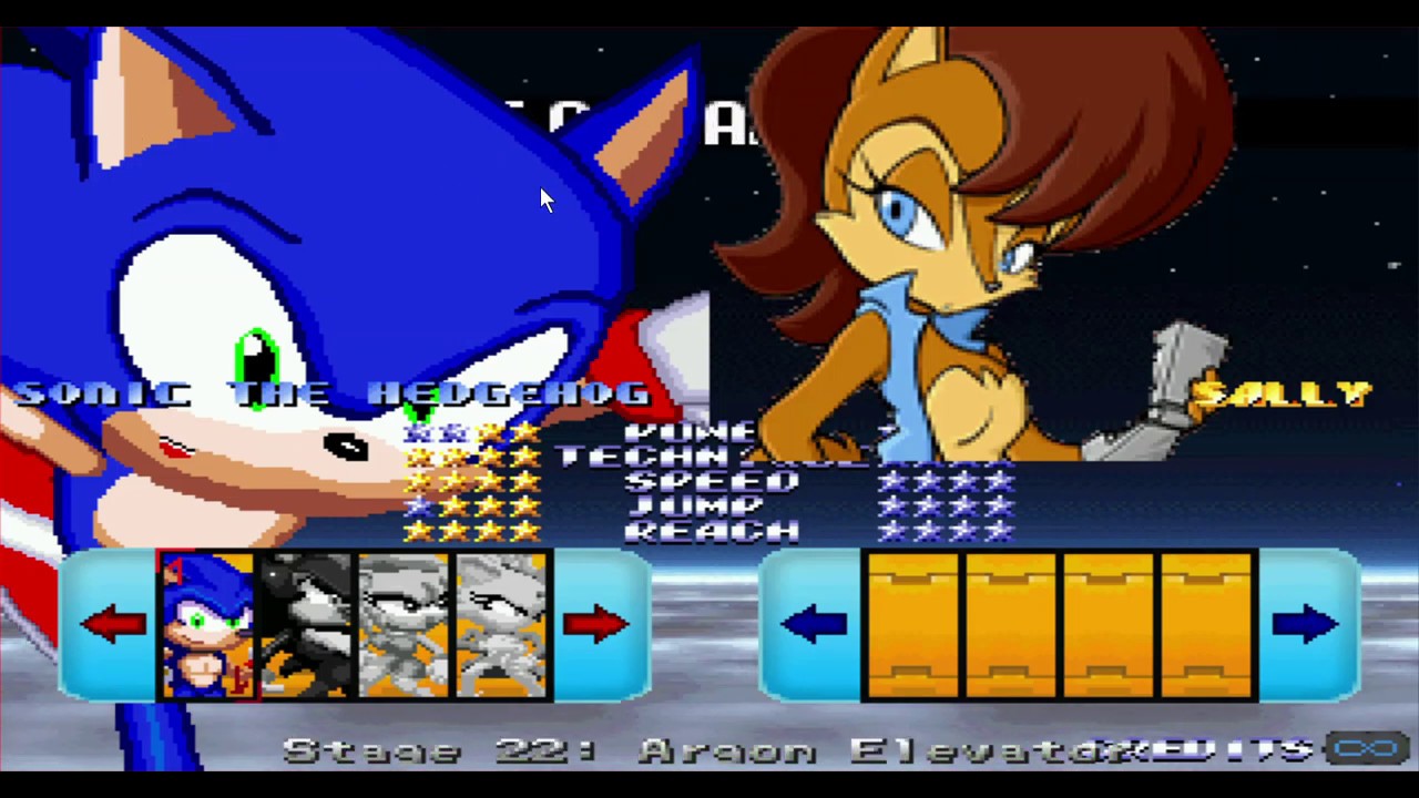 Sonic The Hedgehog VS Sally Acorn Mugen Battle