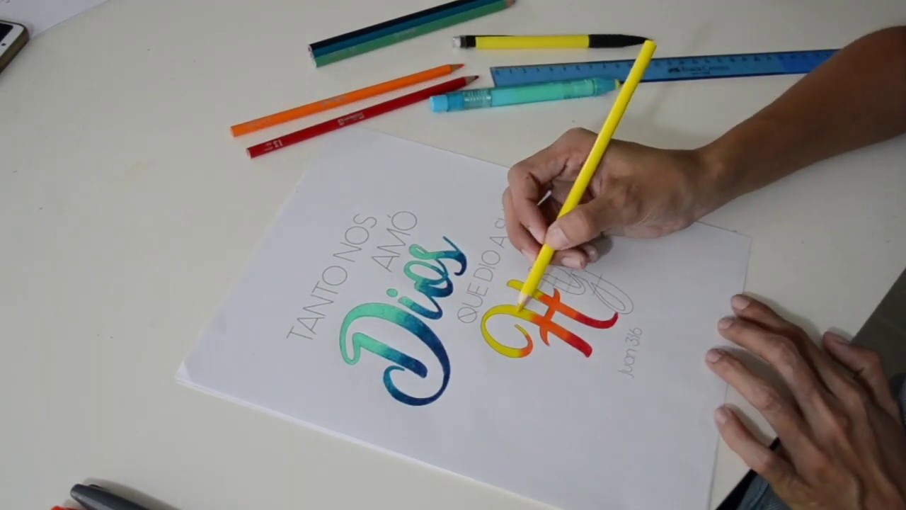Lettering Degradado en Colores