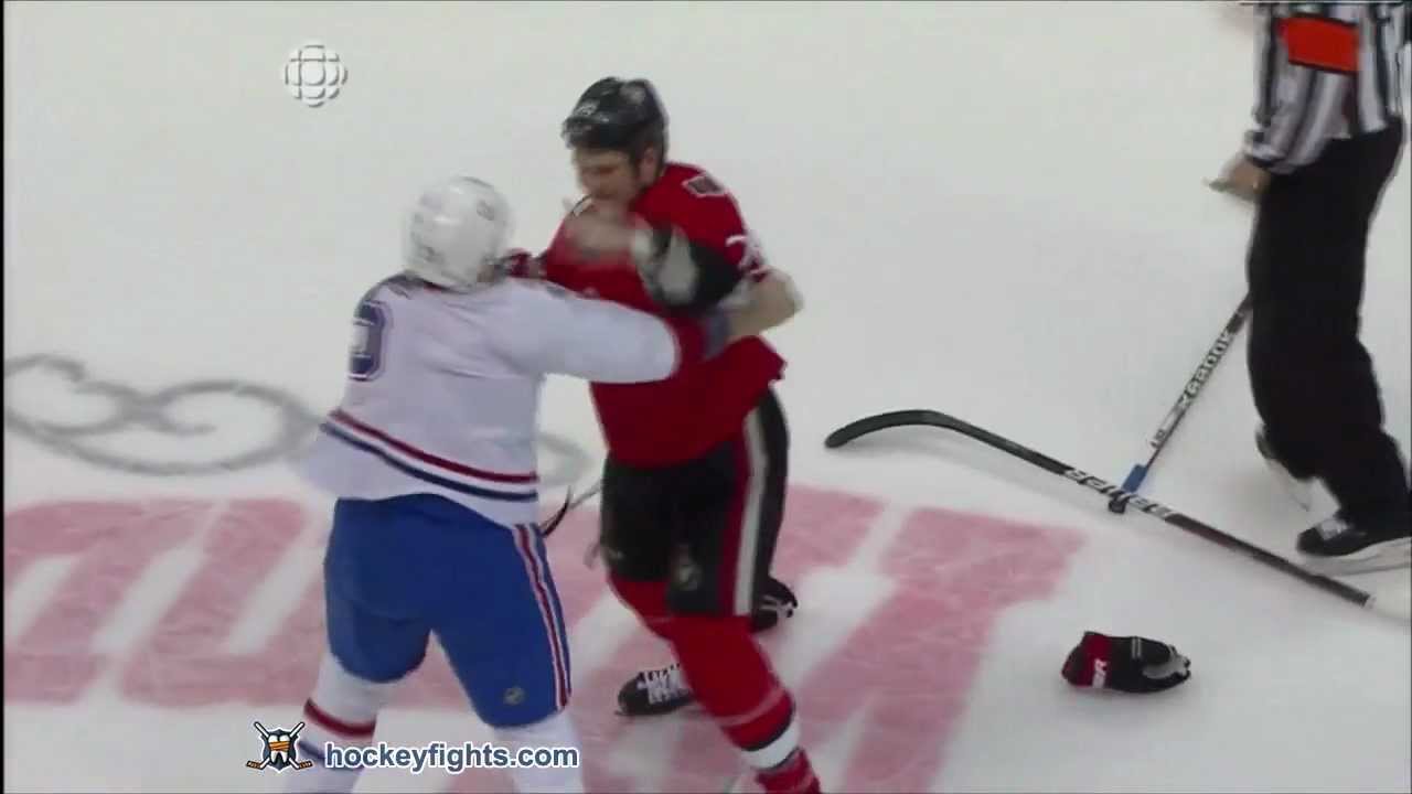 Brad Staubitz vs Chris Neil Mar 16, 2012