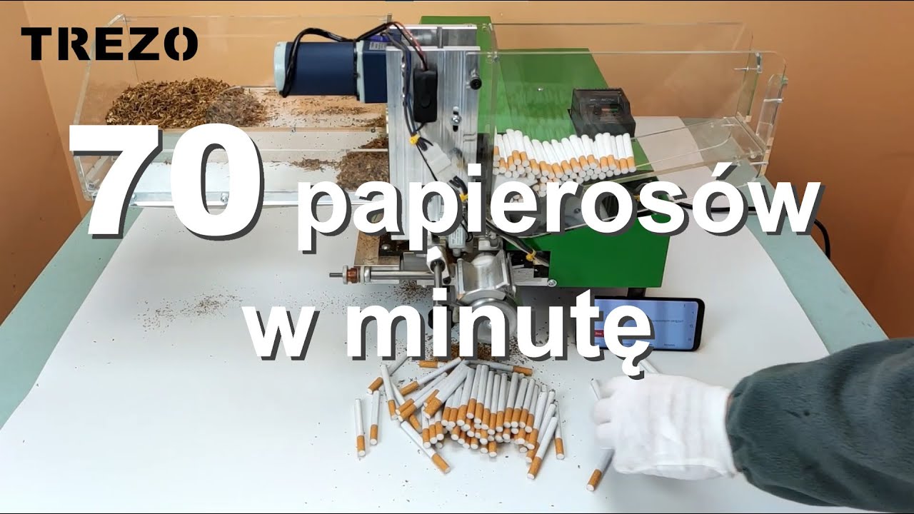 70 papierosów w minutę - Maszyna do produkcji papierosów TREZO 1000 GREEN