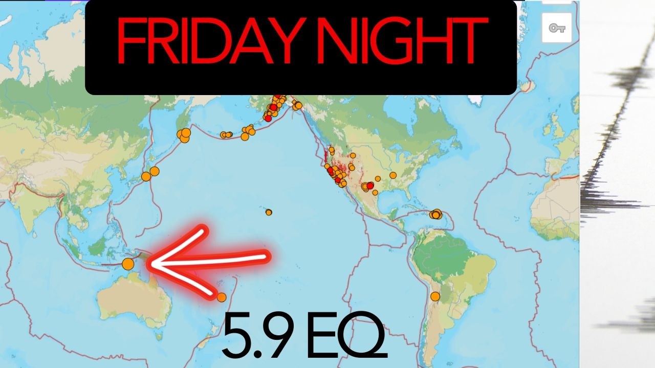 5.9 Earthquake Indonesia Region. Continued slow slip events along the Cascadia. Friday Night.