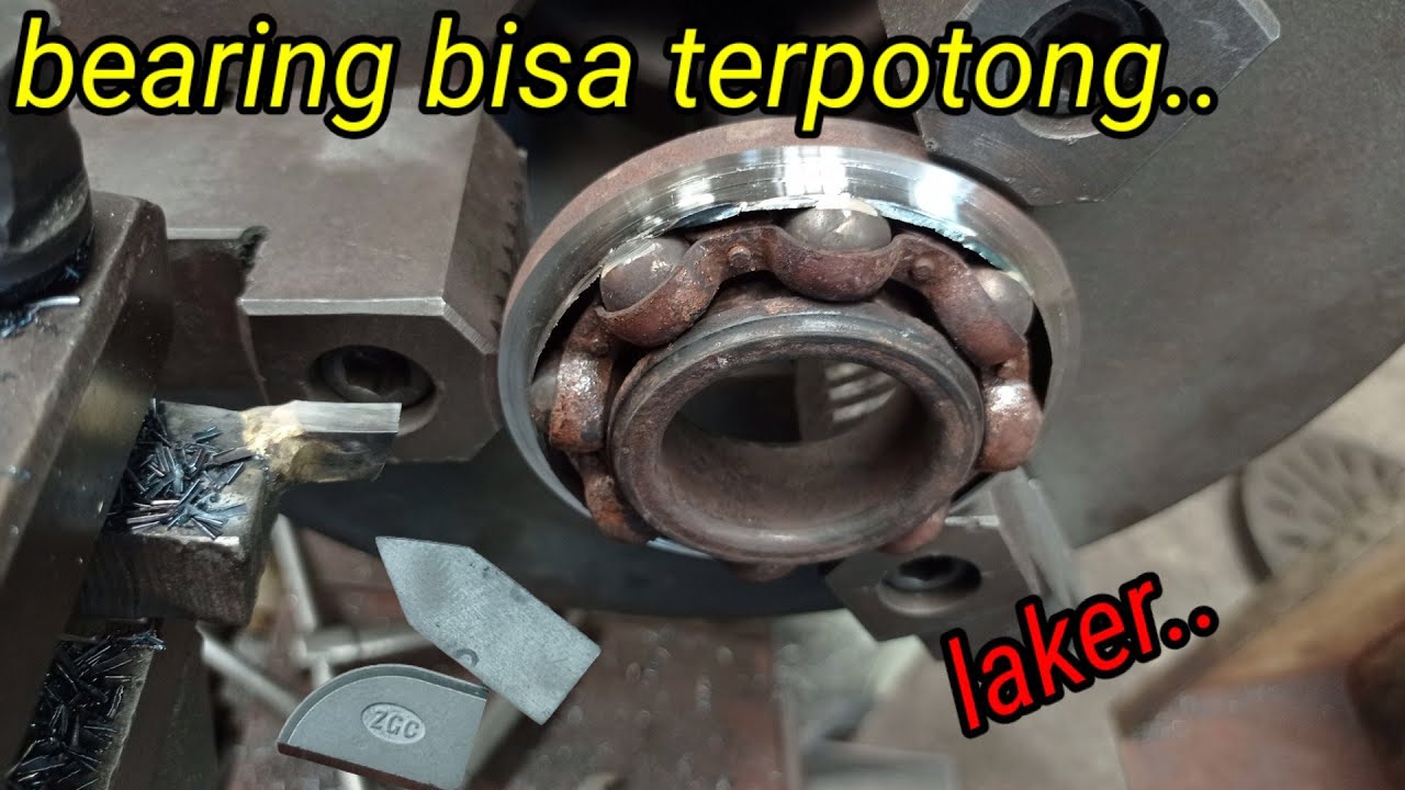 Make Strong Lathe Cutting Tools | Buat Pahat Bubut Kuat untuk Motong Bearing atau Laker Metal Lathe