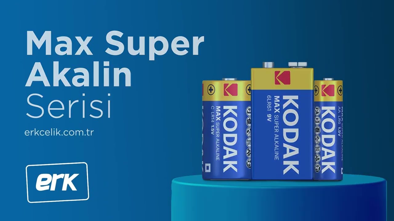 Kodak Max Super Alkalin Pil Serisi Erk &Ccedil;elik G&uuml;vencesiyle Mağazanızda!