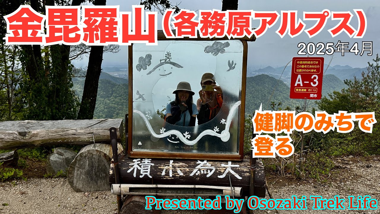【金毘羅山(各務原アルプス) 縦走登山】健脚のみちで、いざ金毘羅山へ！4年前とは見違えるほどに整備された山頂にビックリです　2025年4月