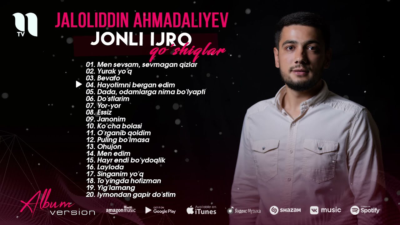 Jaloliddin Ahmadaliyev jonli ijro qo'shiqlar 2021