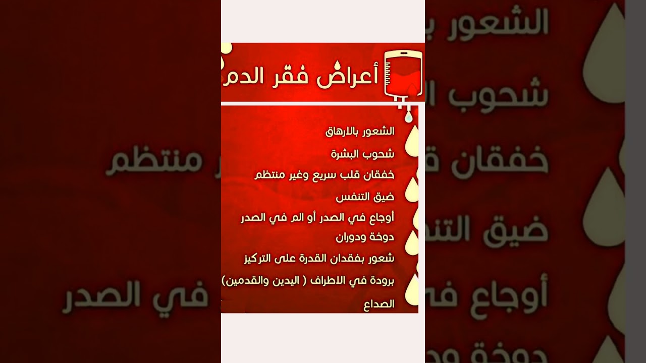 أعراض فقر الدم أو الأنيميا #انيميا #فقرالدم #فقر_الدم #الانيميا #فوائد #نصائح #صحة #حقائق