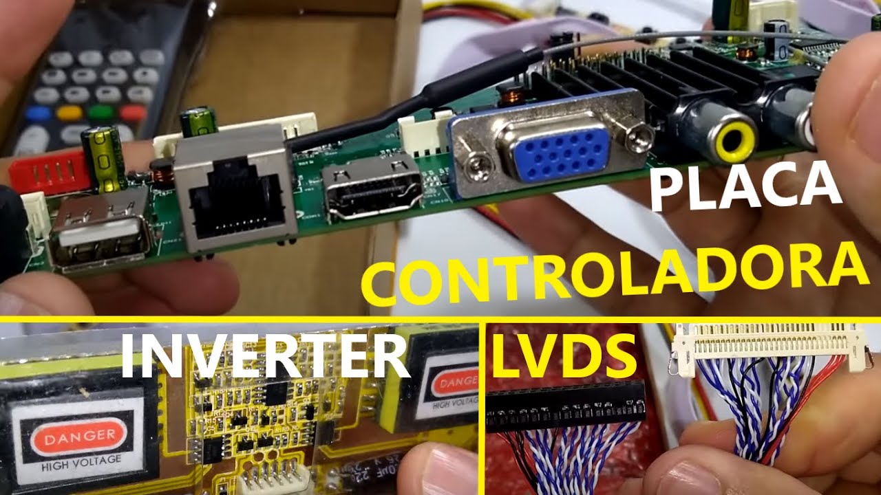 Placa controladora TV para reaproveitar TELAS - Unboxing e DICAS - QUASE A FONTE DANIFICOU A PLACA