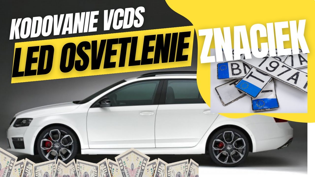 Tuníme Octaviu 3 LED osvetlenie ŠPZ/EČV kódovanie s VCDS kvôli poruche, Bezrámové uchytenie značiek