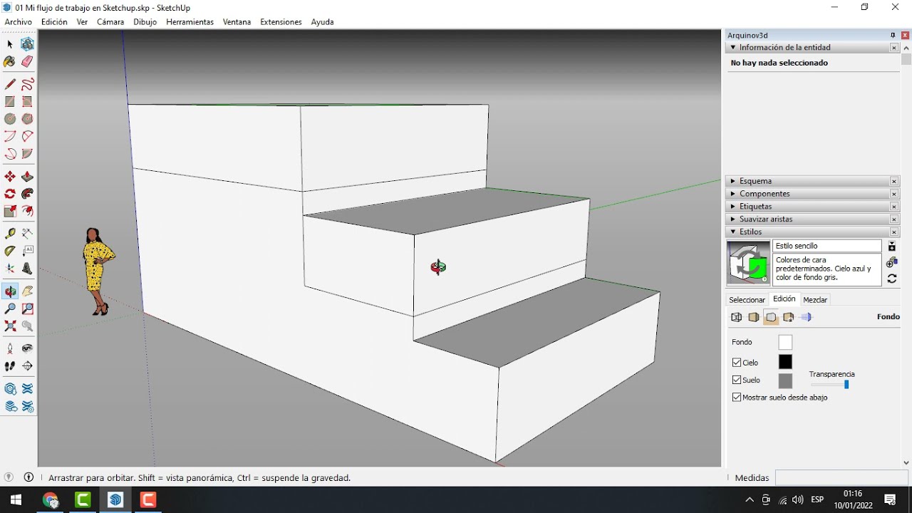🕐⚙️01 | Mi flujo de trabajo en Sketchup (área de trabajo en sketchup)