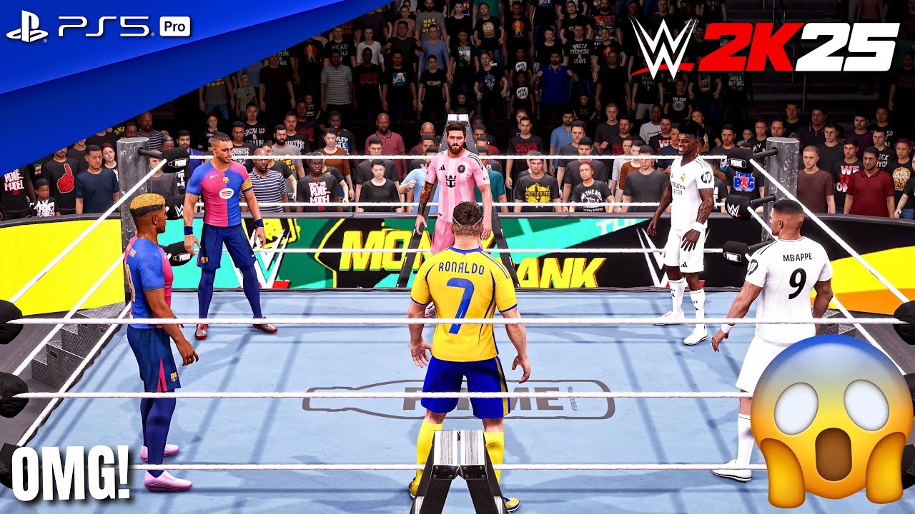 WWE 2K25 — Ямал против Мбаппе против Рафиньи против Винисиуса против Месси против Роналду — Лестн...