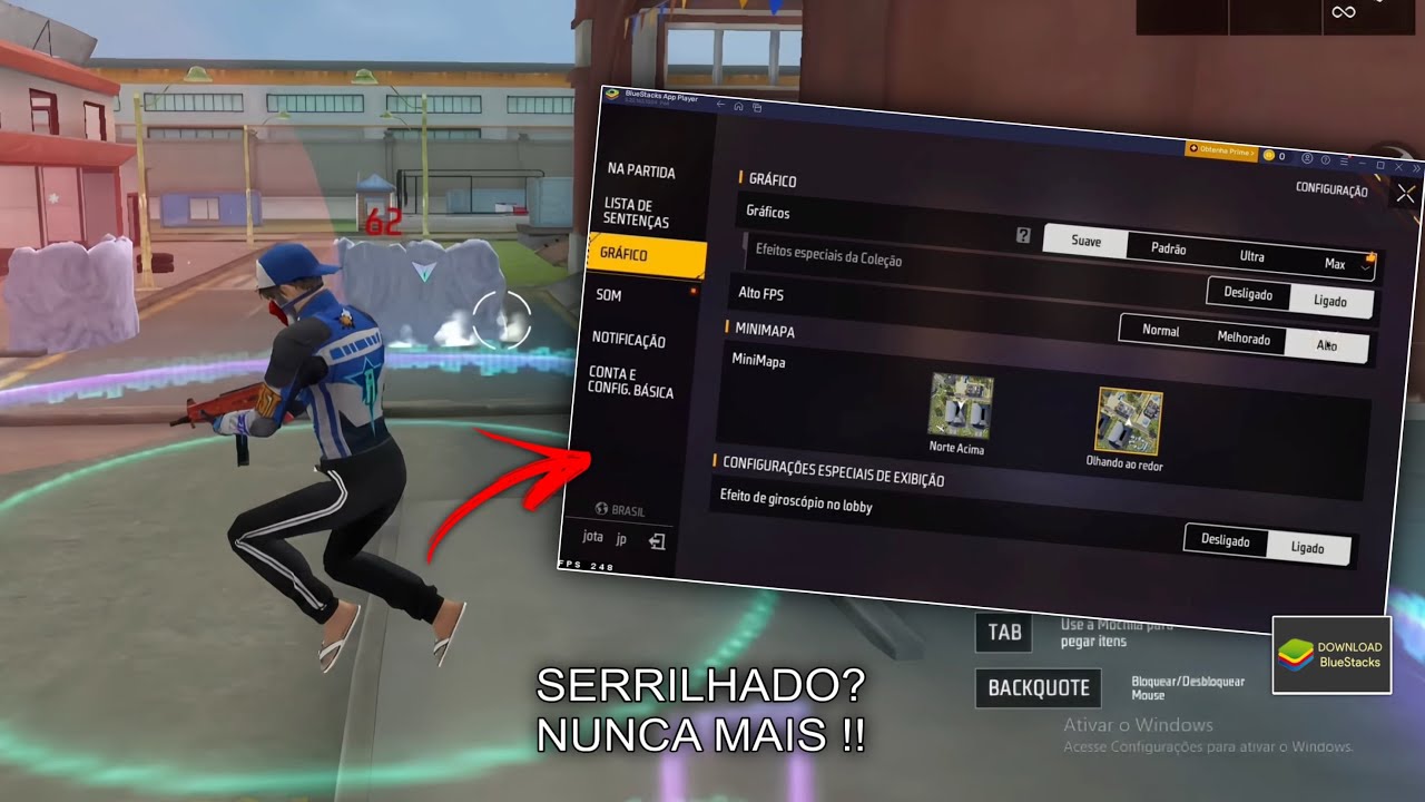 COMO TIRAR O SERRILHADO DO FREE FIRE SEM PERDE FPS E MELHORAR A SENSIBILIDADE (+240 FPS 🖥️⌨️)