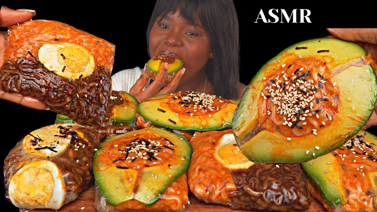 ASMR AVOCADO CREAMY SPICY CHEESE FIRE NOODLES WRAP MUKBANG |Eating Sounds| Talking | Vikky ASMR
