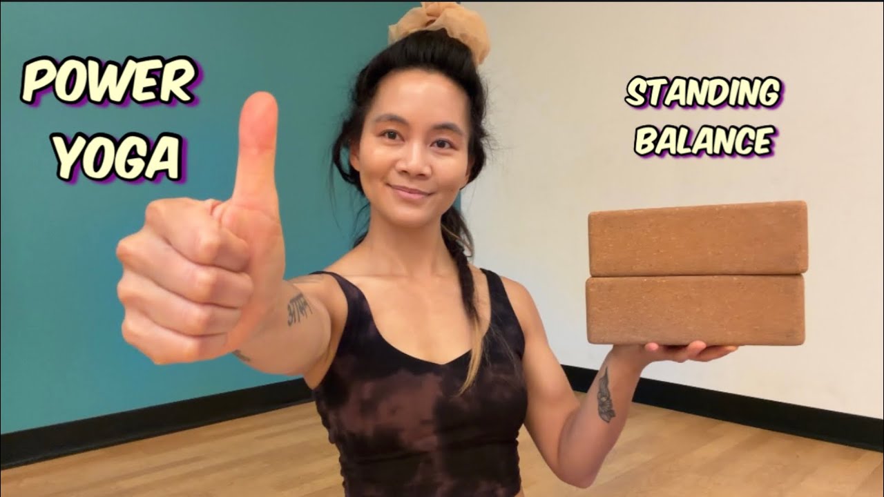 Power Yoga | Creative Standing Balance Sequence  #poweryoga #hathayoga #yogablocks #yogaclass 