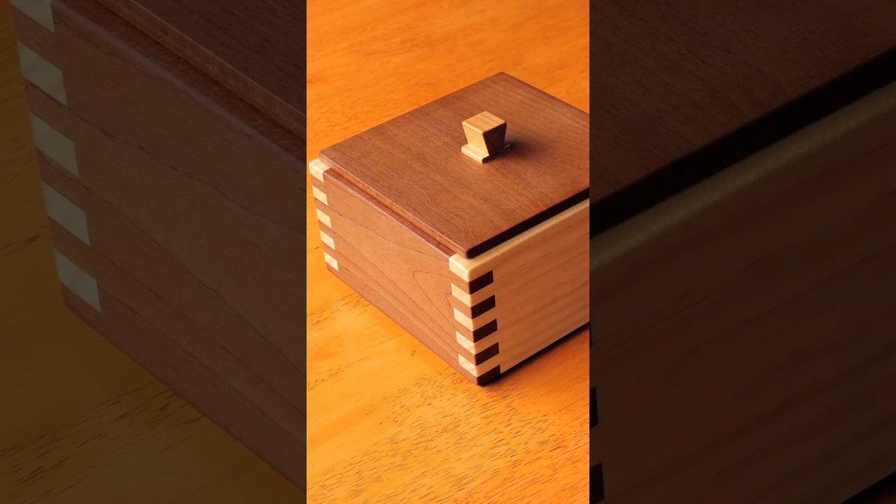 Making a Beautiful Box Joint Box #asmr #woodworking #shorts