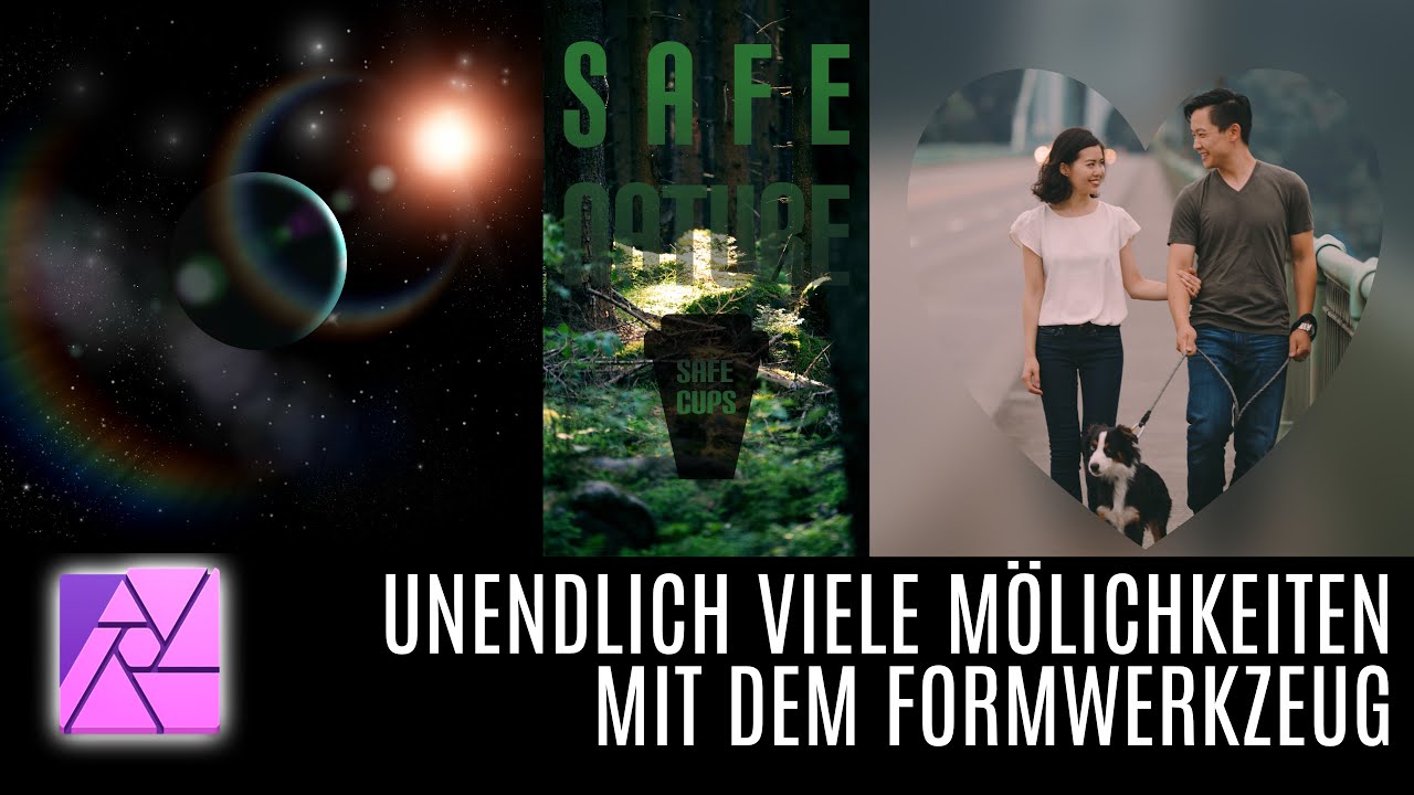 Formwerkzeug in Affinity Photo - geometrische Formen - ein grober Überblick als Inspirationsquelle