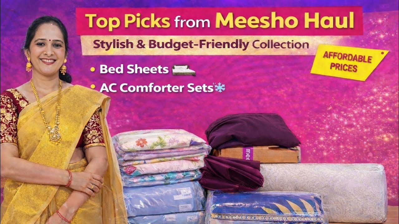 Meesho haul🥳#ac comforter sets and elastic bed sheet &mattress cover s#home decor #bedroom #2026#yt