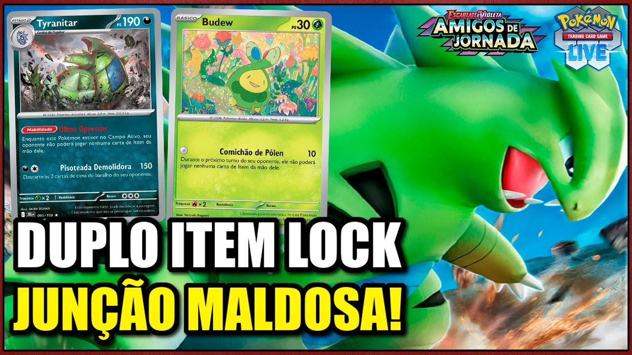 DECK TYRANITAR ITEM LOCK AGORA COM NOVO PARCEIRO DO BUDEW | POKÉMON TCG LIVE