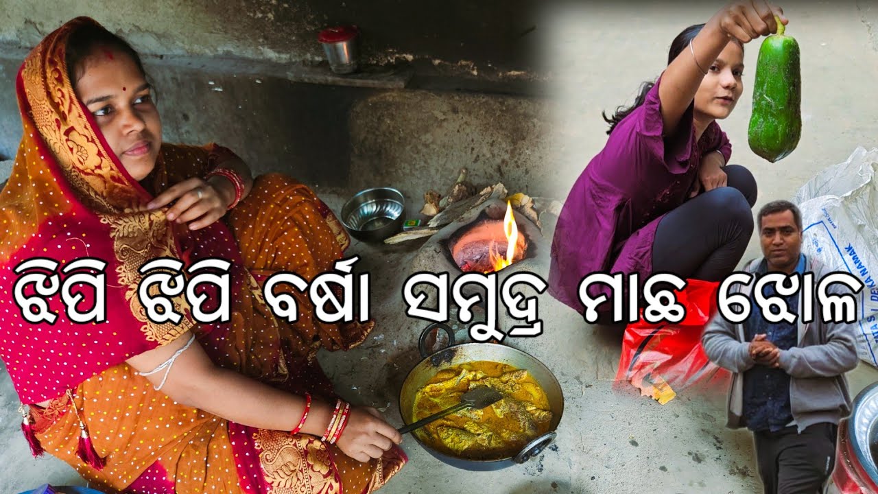 ଗାଁରେ ଝିପି ଝିପି ବର୍ଷା l ସମୁଦ୍ର ମାଛ ଝୋଳ l Samudra Machha Jhola l Gouranga Nayak Odia Vlogs