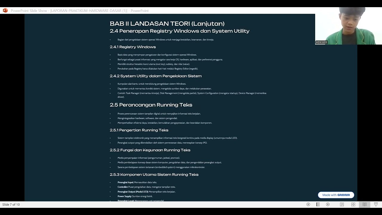 Persentase Laporan Akhir