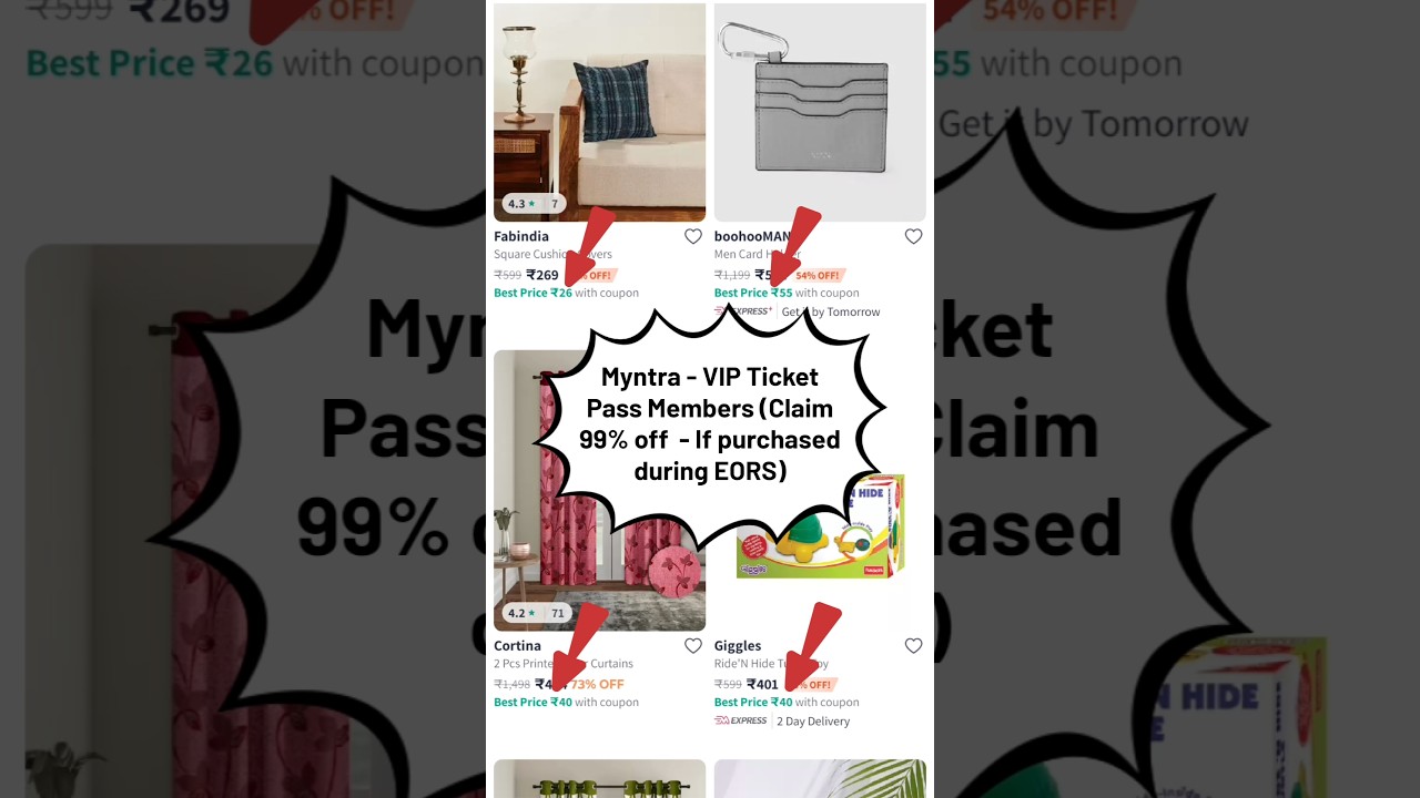 😱 99% off on Myntra - VIP Ticket Pass Members #myntra #loot #shorst #myntraendofreasonsale2025
