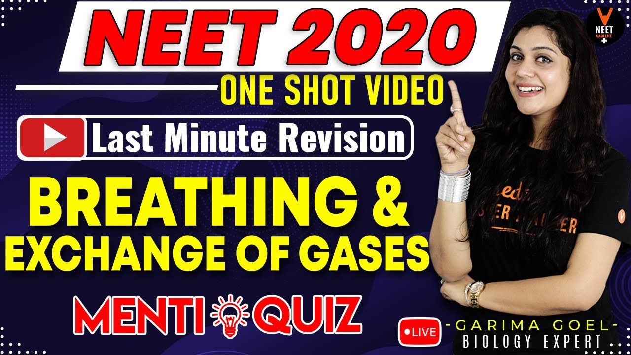 Breathing and Exchange of Gases Class 11 Questions | NEET 2020 Preparation | NEET Biology